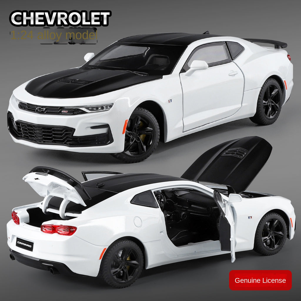Black Mamba 1:24 Scale Licensed Chevrolet Camaro Die-Cast Alloy Model Toy - Opening Doors, Sound & Light, Pull-Back Function, Shock Absorption, Steering, Horn & Adjustable Seats - Muscle Car Collection