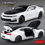 Black Mamba 1:24 Scale Licensed Chevrolet Camaro Die-Cast Alloy Model Toy - Opening Doors, Sound & Light, Pull-Back Function, Shock Absorption, Steering, Horn & Adjustable Seats - Muscle Car Collection