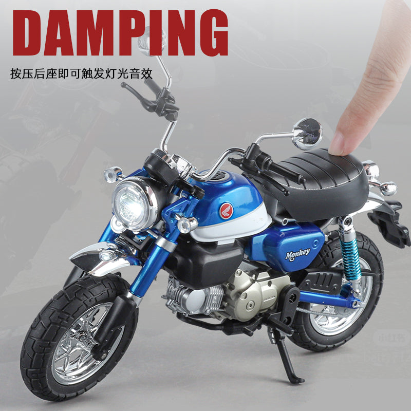 Black Mamba 1:9 Licensed Honda MSX125 (Grom) / Monkey 125 Die-Cast Alloy Model - Official Mini-Moto with Realistic Sound & Light, Coasting Action, Front Suspension, Functional Steering & Liftable Seat