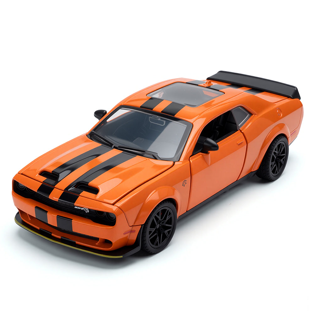 Jianyuan 1:32 Scale Die-Cast Alloy Model Toy Compatible with Dodge Challenger SRT Hellcat Redeye - Opening Doors, Sound & Light, Pull-Back Function, Horn & Foldable Mirrors - Muscle Car Collection