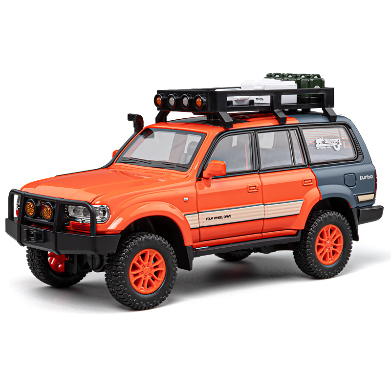 Chezhi 1:24 Licensed Toyota Land Cruiser LC80 Die-Cast Alloy Model - Official Off-Road Legend with Roof Rack, Opening Doors, Sound & Light, Pull-Back Action, Shock Absorption, Steering, Horn & Opening Fuel Cap