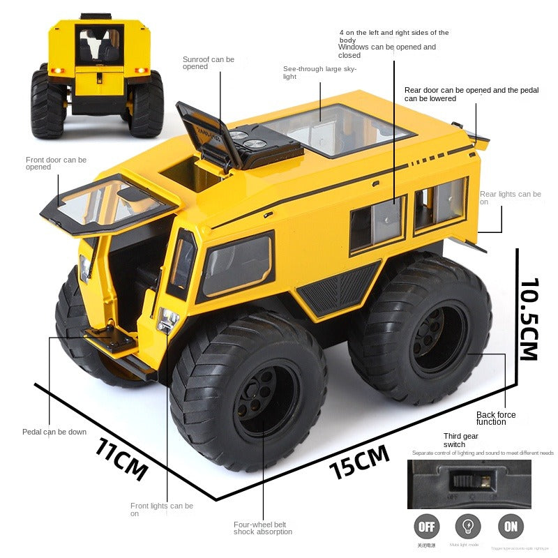 XHD 1:24 Scale Die-Cast Alloy Model Toy Compatible with SHERP All-Terrain Vehicle - Opening Doors, Sound & Light, Pull-Back Function & Shock Absorption - Extreme Off-Road Collection