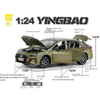 OK 1:24 Scale Die-Cast Alloy Model Toy Compatible with GAC Trumpchi Emkoo - Opening Doors, Sound & Light, Pull-Back Function, Shock Absorption, Steering & Horn - Sports Sedan Collection
