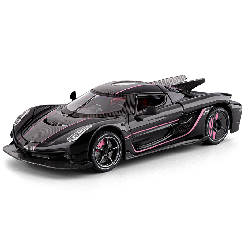 Chezhi 1:24 Die-Cast Alloy Model - Compatible with Koenigsegg Jesko Absolut  - Feature-Packed with Realistic Sound & Light, Pull-Back Action & Shock Absorption - Collector's Edition Hypercar
