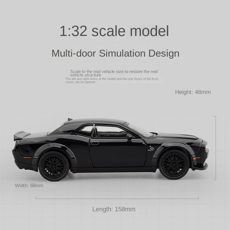 Jiaye 1:32 Scale Die-Cast Alloy Model Toy Compatible with Dodge Challenger SRT Hellcat - Opening Doors, Sound & Light, Pull-Back Function - Muscle Car Collection