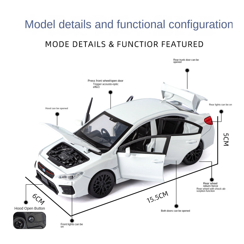 QiYi 1:30 Licensed Subaru STI Die-Cast Alloy Model - Official Rally Car with Opening Doors, Sound & Light, Pull-Back Action & Shock Absorption