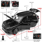 Black Mamba 1:24 Scale Licensed BMW X5 M Die-Cast Alloy Model Toy - Opening Doors, Sound & Light, Pull-Back Function, Shock Absorption, Steering, Horn & Adjustable Seats - Luxury Performance SUV Collection
