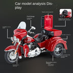 ZGTX 1:9 Scale Die-Cast Davidson Alloy Motorcycle Model Toy - Sound & Light, Pull-Back Function, Shock Absorption & Steering - Cruiser Motorcycle Collection