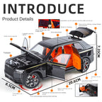 Jin Lifang 1:24 Die-Cast Alloy Model - Compatible with Rolls-Royce Cullinan - Ultimate Luxury SUV with Starlight Headliner, Adjustable Seats, Foldable Spirit of Ecstasy, Opening Doors, Sound & Light & Pull-Back Action
