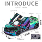 Jin Lifang 1:32 Chrome Edition Die-Cast Alloy Model - Compatible with McLaren 720S Supercar - Feature-Packed with Realistic Sound & Light, Pull-Back Action & Adjustable Rear Wing