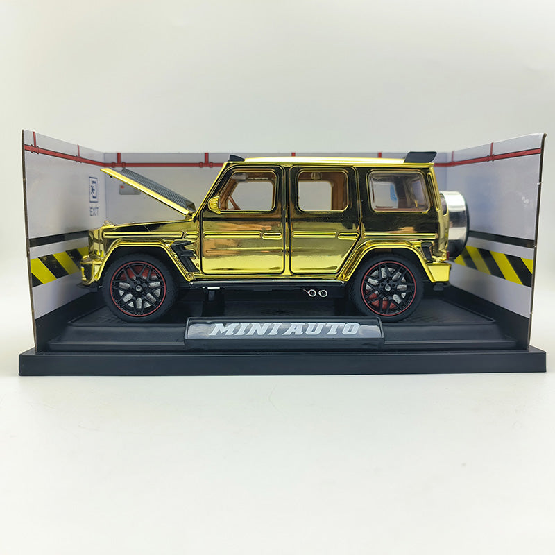 Jianyuan 1:32 Chrome Edition Die-Cast Alloy Model - Compatible with Brabus G800 - Luxury Off-Road SUV with Opening Doors, Sound & Light, Pull-Back Action & Shock Absorption