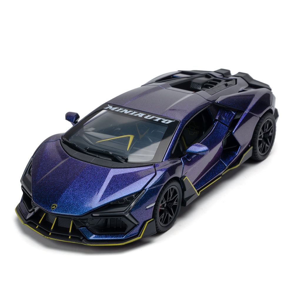 Jianyuan 1:32 Scale Die-Cast Alloy Model Toy Compatible with Mansory Lamborghini Aventador - Opening Doors, Sound & Light, Pull-Back Function, Horn & Adjustable Rear Wing - Tuned Supercar Collection