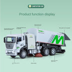 Chimei 1:32 Scale City Sanitation Street Sweeper Die-Cast Alloy Model Toy - Opening Doors, Sound & Light, Pull-Back Function - Municipal Vehicle Collection