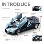 Chezhi 1:24 Scale Die-Cast Alloy Model Toy Compatible with Bugatti Tourbillon - Opening Doors, Sound & Light, Pull-Back Function, Shock Absorption, Steering, Horn, Adjustable Seats & Adjustable Rear Wing - Hypercar Collection