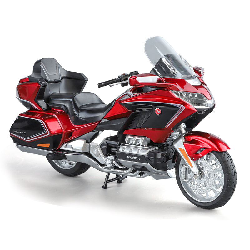 Black Mamba 1:11 Licensed Honda Gold Wing GL1800 Die-Cast Alloy Model - Official Grand Tourer Motorcycle with Sound & Light, Interactive Steering, Shock Absorption, Opening Top Case & Foldable Mirrors