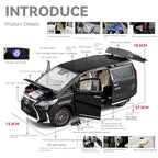 Chezhi 1:18 Lexus LM300 Luxury MPV Model - Masterpiece with Starry Roof, Power Doors, Working Windows, Adjustable Seats, Sound & Light, Pull-Back, Interactive Steering & Shock Absorption