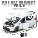OK 1:32 Scale Die-Cast Alloy Model Toy Compatible with Toyota Prius - Opening Doors, Sound & Light, Pull-Back Function, Shock Absorption & Horn - Hybrid Electric Vehicle Collection