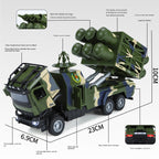 XHD 1:35 Scale HQ-16 Surface-to-Air Missile Launch Vehicle Die-Cast Alloy Model Toy - Ejectable & Elevating Missiles, Opening Doors, Sound & Light, Pull-Back Function - Air Defense Missile Collection