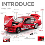 Chezhi 1:24 Coca-Cola Edition Die-Cast Alloy Model - Compatible with BMW M3 - with Opening Doors, Sound & Light, Pull-Back Action, Shock Absorption, Opening Fuel Cap & Foldable Mirrors