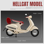 Jiaye 1:12 Die-Cast Alloy Model - Compatible with Vespa 946 - Italian Scooter Icon with Sound & Light, Shock Absorption, Interactive Steering & Opening Top Case