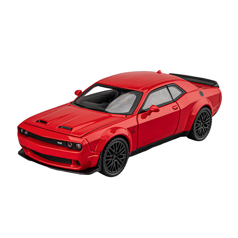 Jiaye 1:32 Scale Die-Cast Alloy Model Toy Compatible with Dodge Challenger SRT Hellcat - Opening Doors, Sound & Light, Pull-Back Function - Muscle Car Collection