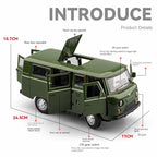 Chezhi 1:18 Die-Cast Alloy UAZ “Patriot” / “Hunter” Model - Russian Off-Road SUV with Opening Doors, Sound & Light, Pull-Back, Shock Absorption, Openable Roof & Foldable Mirrors
