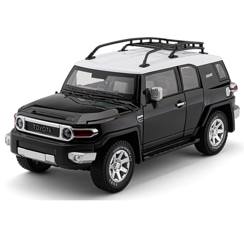 Chezhi 1:24 Licensed Toyota FJ Cruiser Die-Cast Alloy Model - Official Off-Road SUV with Opening Doors, Sound & Light, Pull-Back Action, Shock Absorption, Steering, Horn, Opening Fuel Cap & Foldable Mirrors