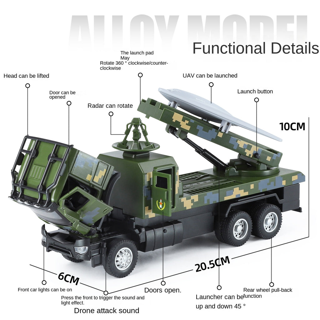 Vehículo de lanzamiento aéreo no tripulado furtivo GJ-11 XHD a escala 1:35, modelo de juguete de aleación fundida a presión: puertas que se abren, sonido e iluminación, función de retroceso - Colección de drones militares