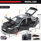 Haochi 1:32 Licensed Audi RS7 Die-Cast Alloy Model - Official High-Performance Sedan with Opening Doors, Realistic Sound & Light, Pull-Back Action, Shock Absorption, Steering & Adjustable Rear Wing