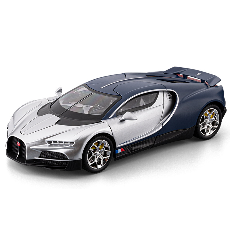 Chezhi 1:24 Scale Die-Cast Alloy Model Toy Compatible with Bugatti Tourbillon - Opening Doors, Sound & Light, Pull-Back Function, Shock Absorption, Steering, Horn, Adjustable Seats & Adjustable Rear Wing - Hypercar Collection