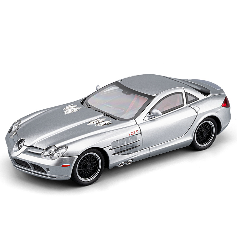 Chezhi 1:24 Scale Die-Cast Alloy Model Toy Compatible with Mercedes-Benz SLR McLaren 722 S - Opening Doors, Sound & Light, Pull-Back Function, Shock Absorption, Steering, Horn, Adjustable Rear Wing & Removable Fuel Cap - Supercar Collection