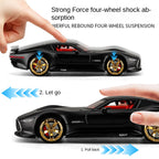 Mercedes-AMG Vision Gran Turismo a escala 1:32 XHD, modelo de aleación fundida a presión: puertas que se abren, sonido e iluminación, función de retroceso, amortiguación y alerón trasero ajustable. Colección de prototipos.