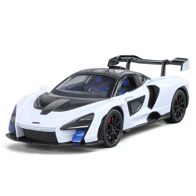 XHD 1:24 Die-Cast Alloy Model - Compatible with McLaren Senna - Track-Focused Hypercar with Opening Doors, Sound & Light, Pull-Back Action, Shock Absorption & Steering