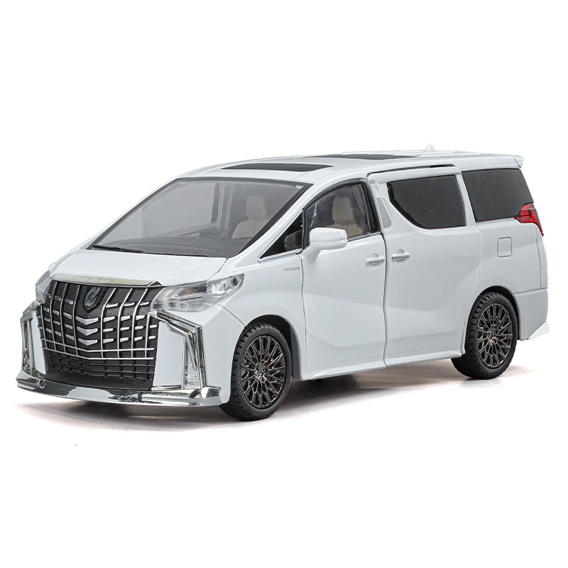 ZGTX 1:24 Scale Die-Cast Alloy Model Toy Compatible with Toyota Alphard - Remote Key Controlled Sound & Light, Opening Doors, Pull-Back Function, Steering & Horn - Luxury MPV Collection