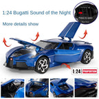 Black Mamba 1:24 Die-Cast Alloy Model - Compatible with Bugatti La Voiture Noire - One-of-One Hypercar with Opening Doors, Sound & Light, Pull-Back Action & Adjustable Rear Wing