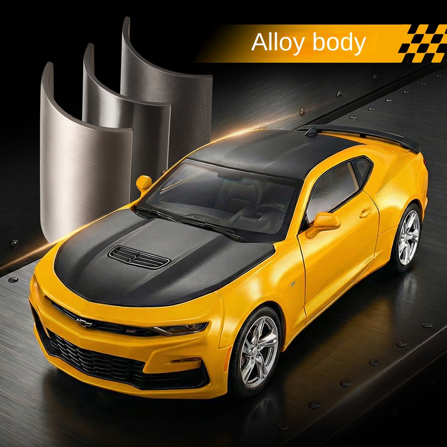 Black Mamba 1:18 Scale Licensed Chevrolet Camaro Die-Cast Alloy Static Model - Opening Doors, Shock Absorption, Steering, Adjustable Seats & Foldable Mirrors - Muscle Car Collection