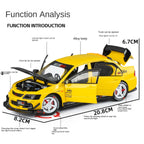 Jinglifang 1:24 Scale Licensed Mitsubishi Lancer Evolution IX Tuned Edition Die-Cast Alloy Model Toy - Opening Doors, Sound & Light, Pull-Back Function, Shock Absorption & Steering - JDM Sports Car Collection
