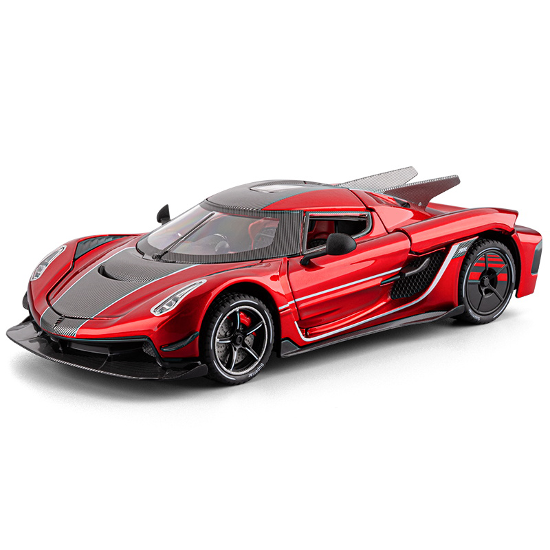 Chezhi 1:24 Die-Cast Alloy Model - Compatible with Koenigsegg Jesko Absolut  - Feature-Packed with Realistic Sound & Light, Pull-Back Action & Shock Absorption - Collector's Edition Hypercar