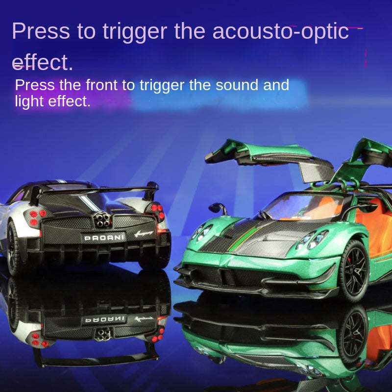 XHD 1:24 Die-Cast Alloy Model - Compatible with Pagani Huayra BC - Ultimate Hypercar with Opening Doors, Sound & Light, Pull-Back Action, Shock Absorption & Steering