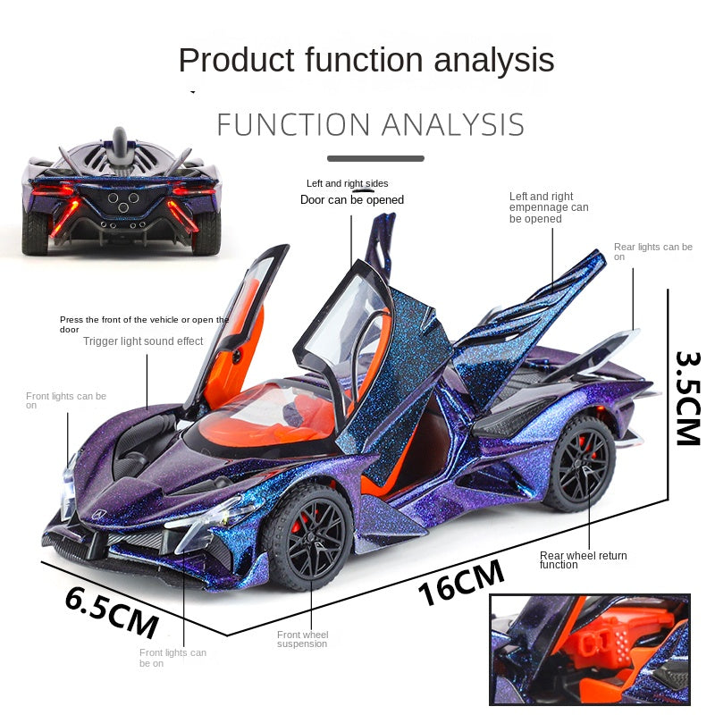 XHD 1:32 Die-Cast Alloy Model - Compatible with Apollo Evo Hypercar - Feature-Packed with Opening Doors, Realistic Sound & Light, Pull-Back Action & Shock Absorption