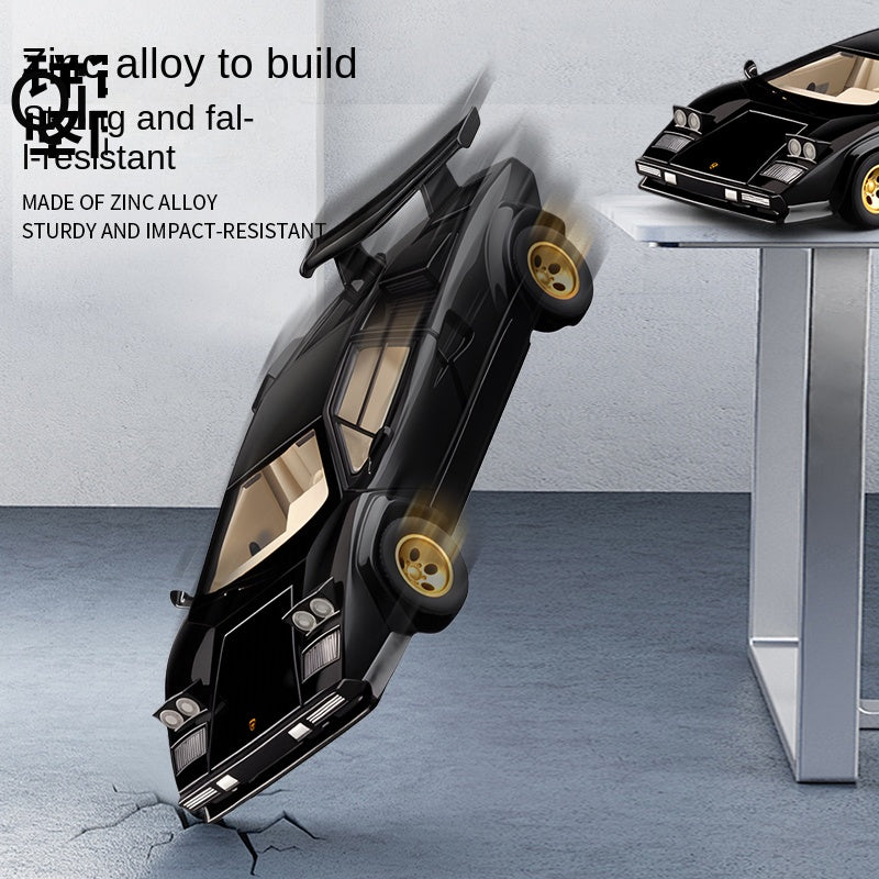 XHD 1:24 Scale Die-Cast Alloy Model Toy Compatible with Lamborghini Countach LP500 S - Pop-Up Headlights, Opening Doors, Sound & Light, Pull-Back Function, Shock Absorption, Steering & Horn - Classic Supercar Collection