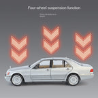 Jin Lifang 1:24 Two-Tone Edition Die-Cast Alloy Model - Compatible with Mercedes-Benz S-Class W140 - Classic Flagship Sedan with Opening Doors, Sound & Light, Pull-Back Action, Shock Absorption, Interactive Steering & Foldable Mirrors