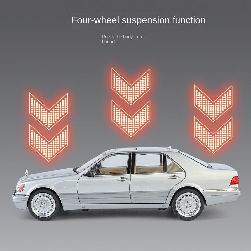 Jin Lifang 1:24 Two-Tone Edition Die-Cast Alloy Model - Compatible with Mercedes-Benz S-Class W140 - Classic Flagship Sedan with Opening Doors, Sound & Light, Pull-Back Action, Shock Absorption, Interactive Steering & Foldable Mirrors