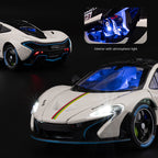 Chezhi 1:24 Track Edition Die-Cast Alloy Model - Compatible with McLaren P1 Hypercar - Feature-Packed with Opening Doors, Realistic Sound & Light, Pull-Back Action, Shock Absorption, Steering, Horn & Adjustable Rear Wing