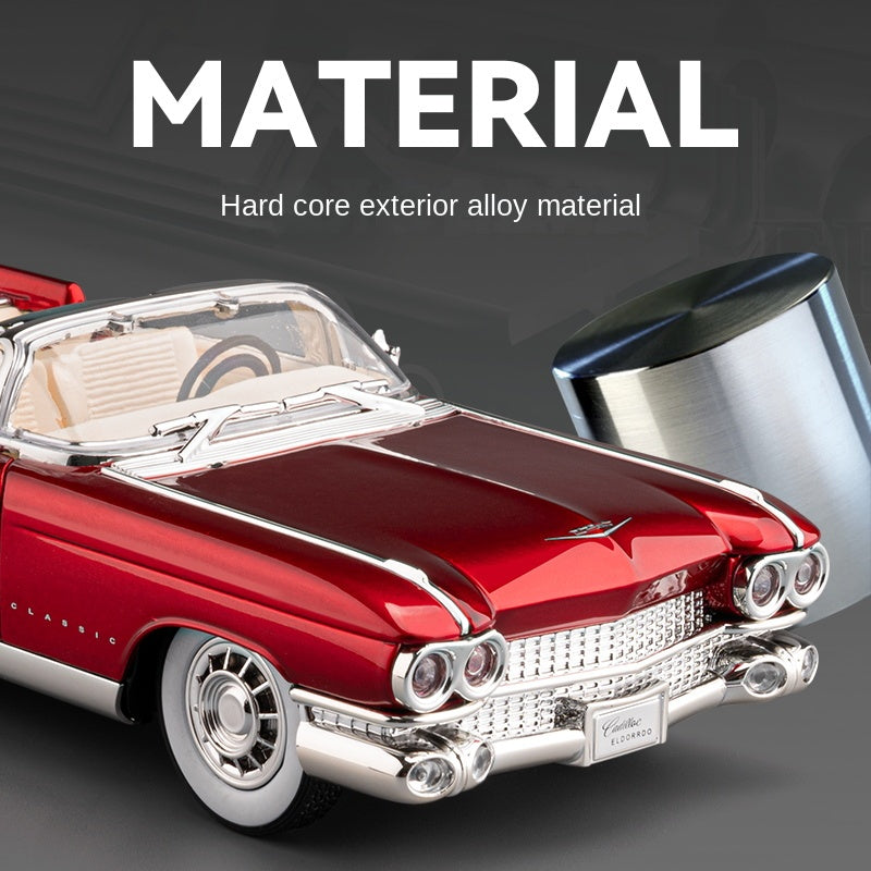 Modelo de juguete Chezhi de aleación fundida a presión a escala 1:24 compatible con Cadillac Eldorado: puertas que se abren, sonido e iluminación, función de retroceso, amortiguación, dirección y bocina. Colección de autos clásicos de lujo.
