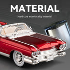 Modelo de juguete Chezhi de aleación fundida a presión a escala 1:24 compatible con Cadillac Eldorado: puertas que se abren, sonido e iluminación, función de retroceso, amortiguación, dirección y bocina. Colección de autos clásicos de lujo.