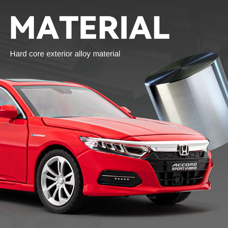 Chezhi 1:24 Licensed Honda Accord Die-Cast Alloy Model - Official Family Sedan with Opening Doors, Sound & Light, Pull-Back Action, Shock Absorption, Steering, Horn, Opening Fuel Cap & Foldable Mirrors