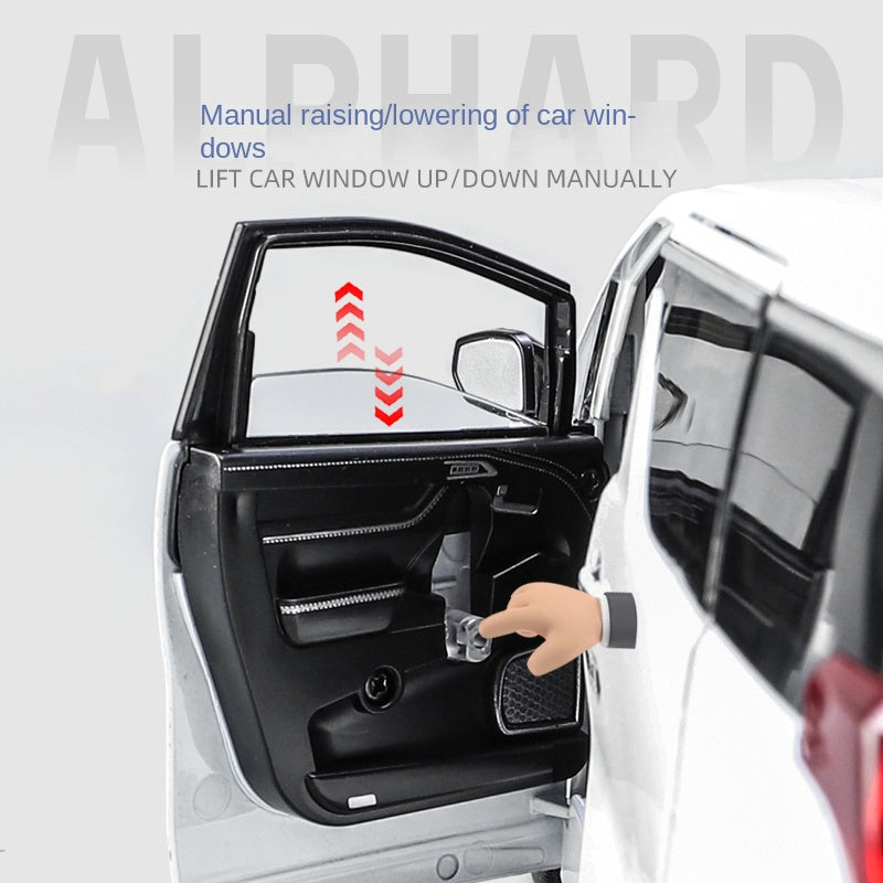 Qiyi 1:18 Scale Licensed Toyota Alphard Die-Cast Alloy Model Toy - Power Sliding Doors, Manual Windows, Sound & Light, Shock Absorption, Steering & Horn - Official Luxury MPV Collection