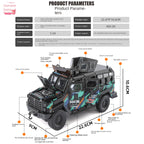 Jinglifang 1:24 Scale Licensed Leopard Armored Riot Vehicle Livery Edition Die-Cast Alloy Model Toy - Opening Doors, Sound & Light, Pull-Back Function, Shock Absorption, Steering & Horn - Law Enforcement Vehicle Collection