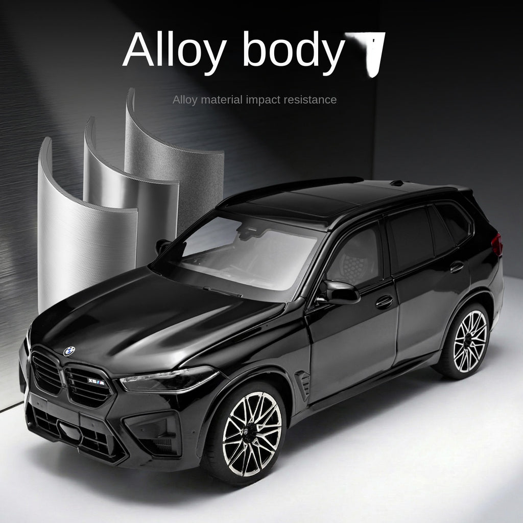 Black Mamba 1:24 Scale Licensed BMW X5 M Die-Cast Alloy Model Toy - Opening Doors, Sound & Light, Pull-Back Function, Shock Absorption, Steering, Horn & Adjustable Seats - Luxury Performance SUV Collection